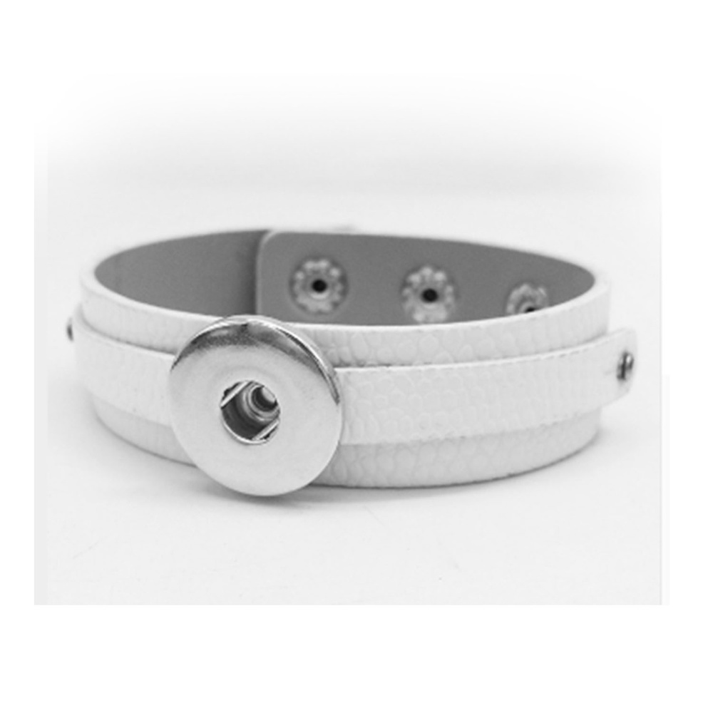Snap Button Jewelry White Band